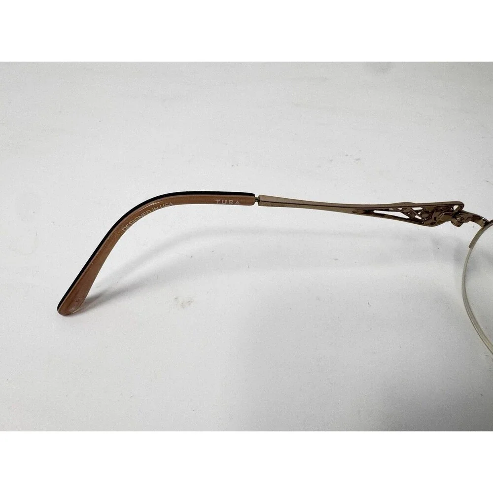 Tura MOD R104 Eyeglass Frames Only 53-18-135 Bronze Brown Semi Rimless